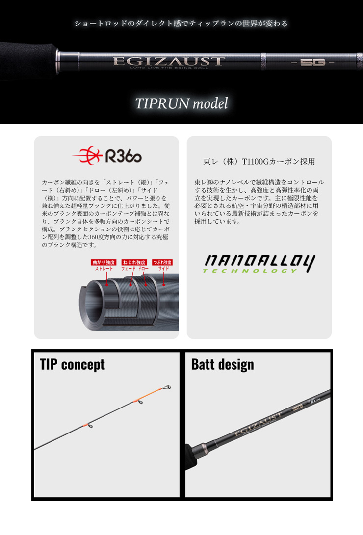 Major Craft エギゾースト5G (EGIZAUST 5G)ティップランモデル