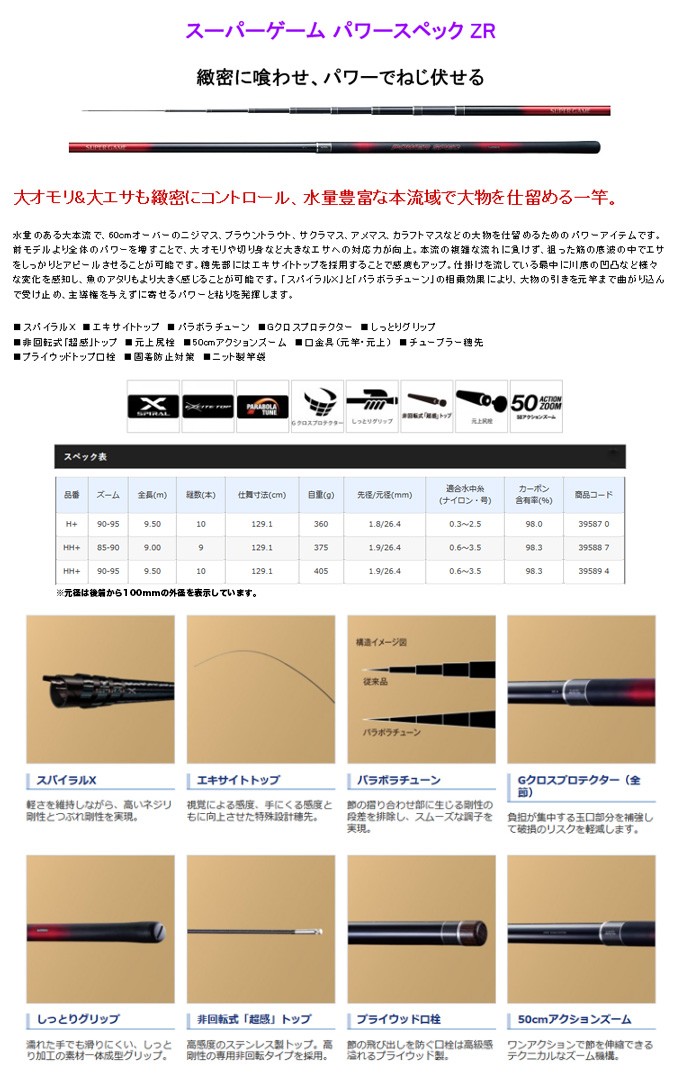 シマノ（SHIMANO） 予約 渓流竿 スーパーゲーム パワースペック ZR HH+