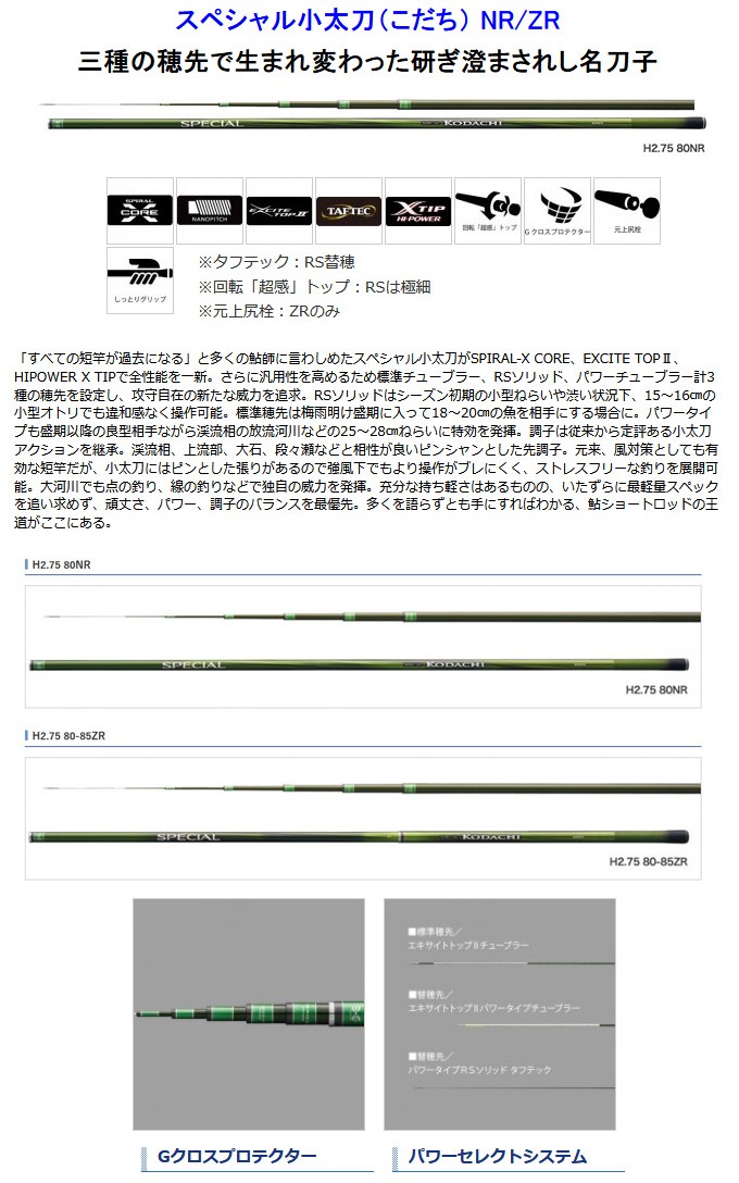 シマノ 鮎ロッドパーツ 30054 21スペシャル小太刀 S80-85ZR ＃2番（上