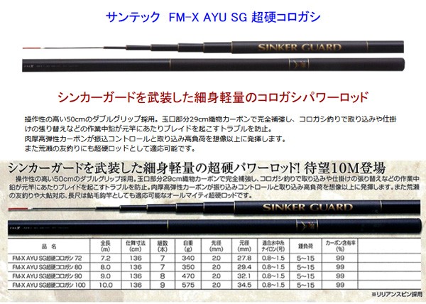 予約 鮎竿 FM-X AYU SG 超硬コロガシ 72 サンテック 170458 : yt-ayusun-fm-72 : カツキネットヤフー店 -  通販 - Yahoo!ショッピング