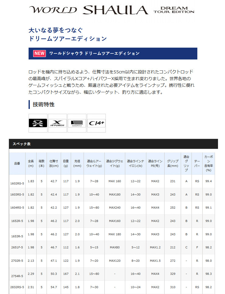 シマノ ワールドシャウラ ドリームツアーエディション 2651F-5