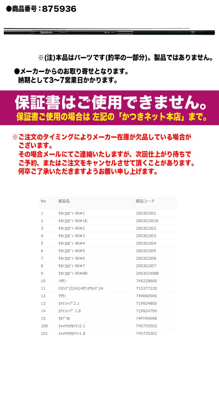 DAIWA（釣り） ☆ダイワ 鮎ロッドパーツ 06221394 瀬音コロガシ