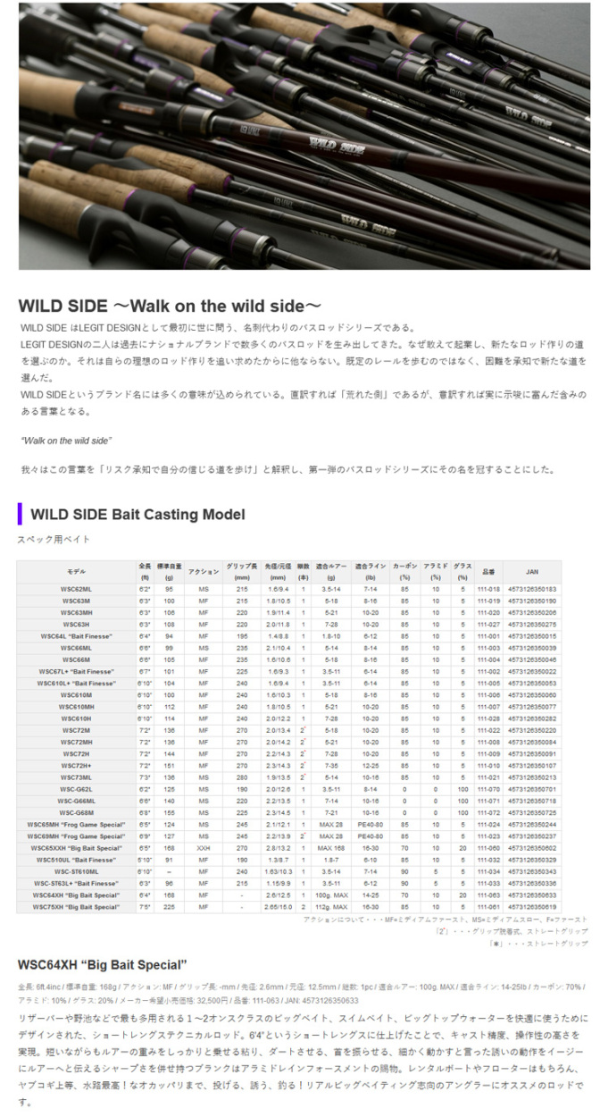 決算セール】ワイルドサイド[WILD SIDE] (ベイトキャスティングモデル