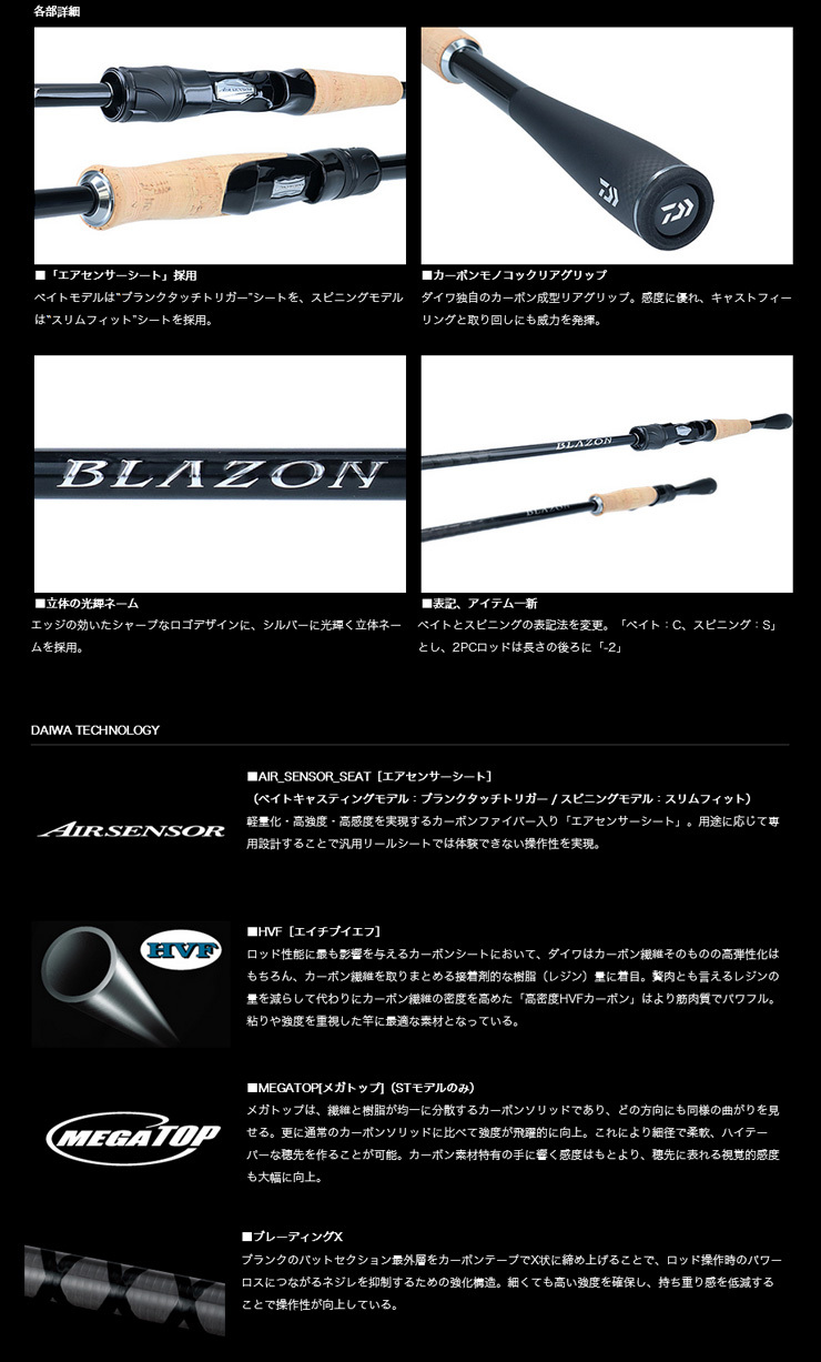 新品 Blazon ブレイゾン 1ピース 0022 ダイワ S63ul St スピニングモデル グリップジョイント仕様 バスロッド 規格 S63ul St 仕舞寸法167cm Www 11thspace Com