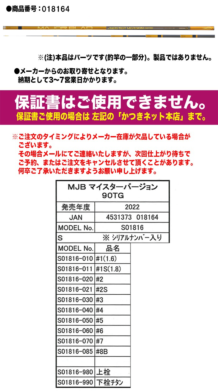 SHIMOTSUKE（シモツケ） 鮎ロッドパーツ 018164 MJBマイスター