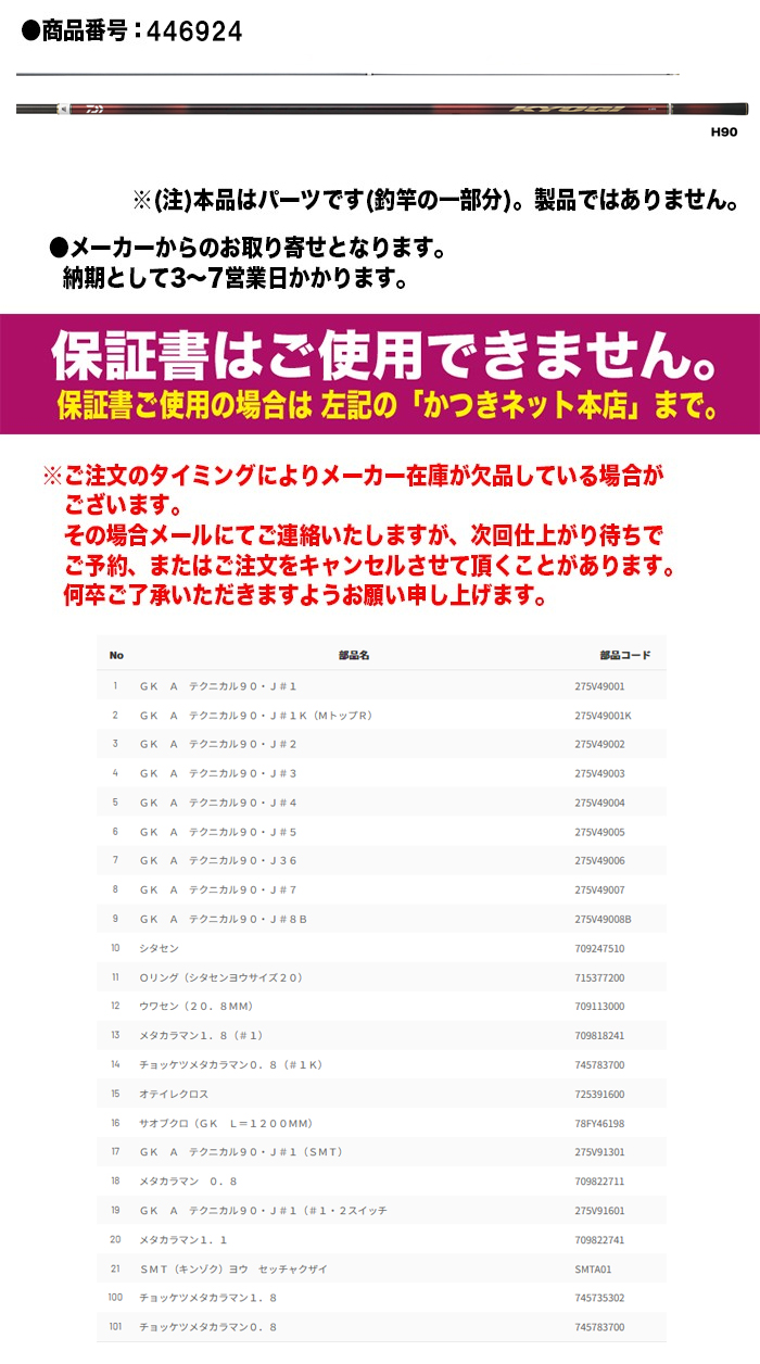 DAIWA（ダイワ） 鮎ロッドパーツ 05920710 銀影競技 A テクニカル 90