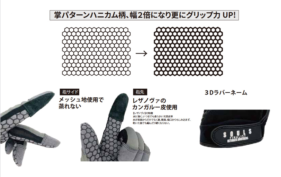 SOULS（ソウルズ） メッシュグローブ (MESH GLOVES) ブラック : カツキ