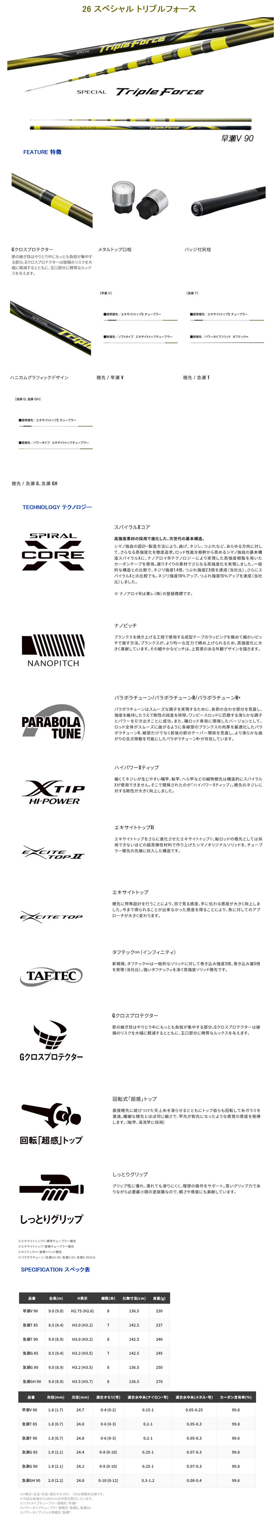 シマノ（SHIMANO） 予約 鮎竿 2026NEW 26 スペシャル トリプルフォース
