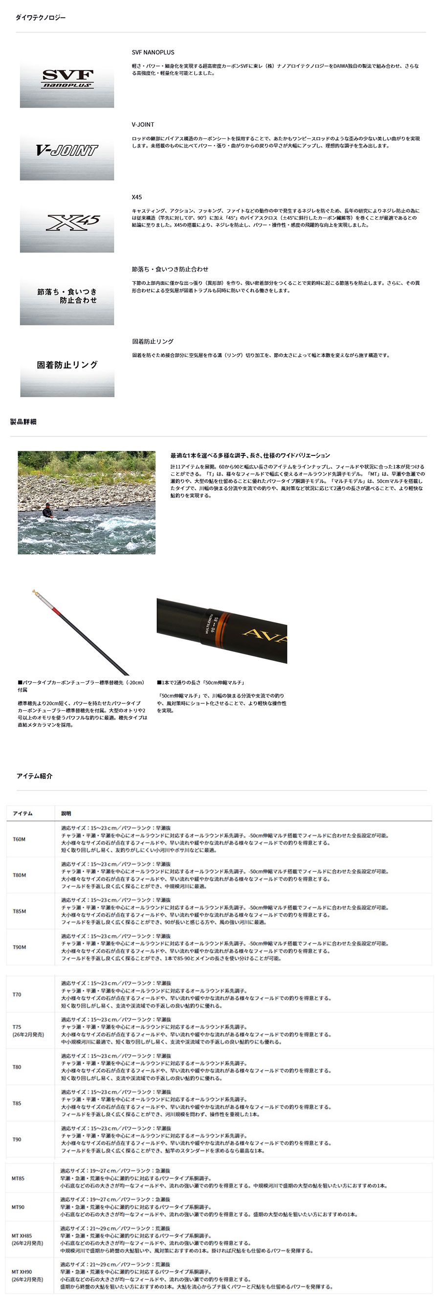 予約 鮎竿 2026NEW アバンサー T 75 ダイワ 568107 : カツキネット