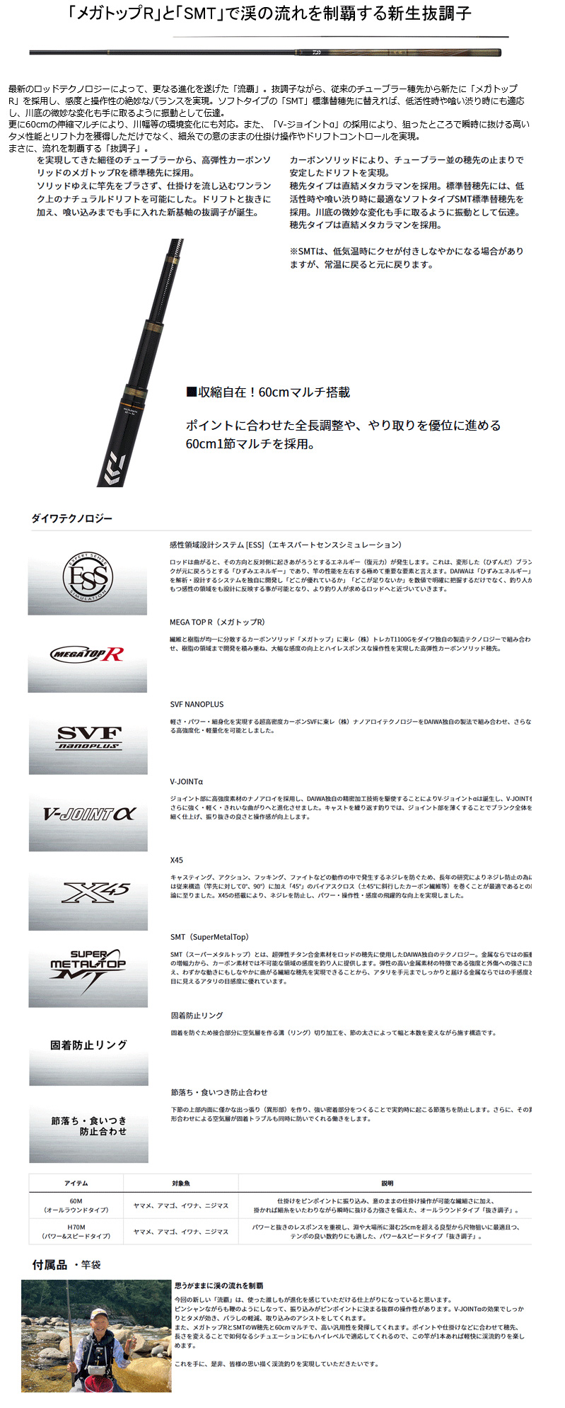 DAIWA（ダイワ） 渓流竿 流覇 H70M 446436 : カツキネットヤフー店