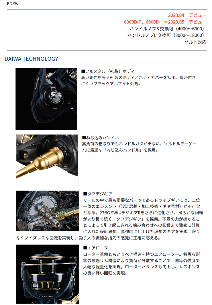 DAIWA（ダイワ） 23 BG SW 14000-H 347481 スピニングリール : カツキ