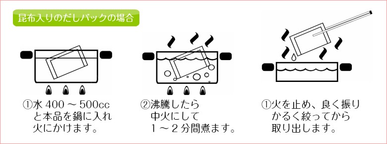 昆布入りだしパックのダシの取り方