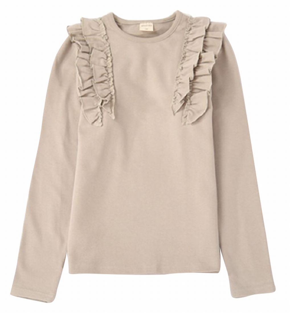 子供服 フリルトップス フリル トップス ロンT 長袖Tシャツ キッズ Tシャツ カットソー 長袖 ロングTシャツ 子供 ジュニア 女の子 100 1 |  | 10
