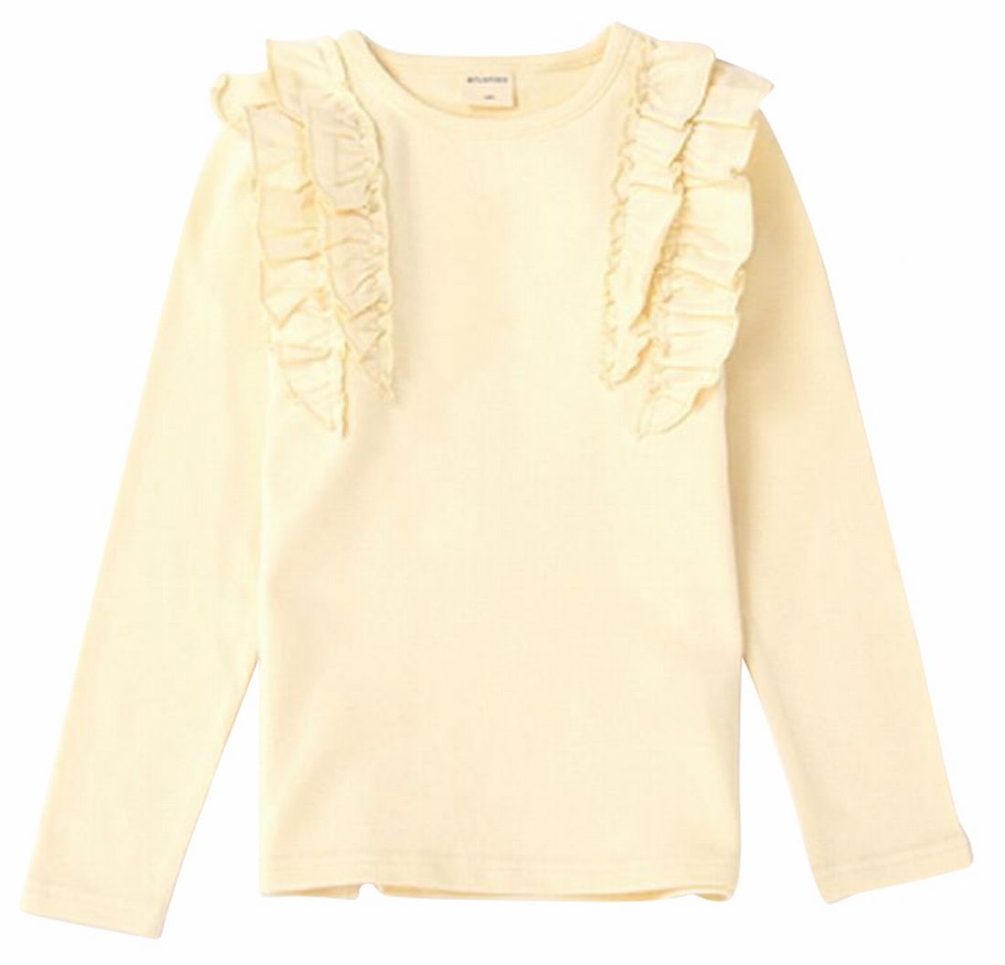 子供服 フリルトップス フリル トップス ロンT 長袖Tシャツ キッズ Tシャツ カットソー 長袖 ロングTシャツ 子供 ジュニア 女の子 100 1 |  | 13