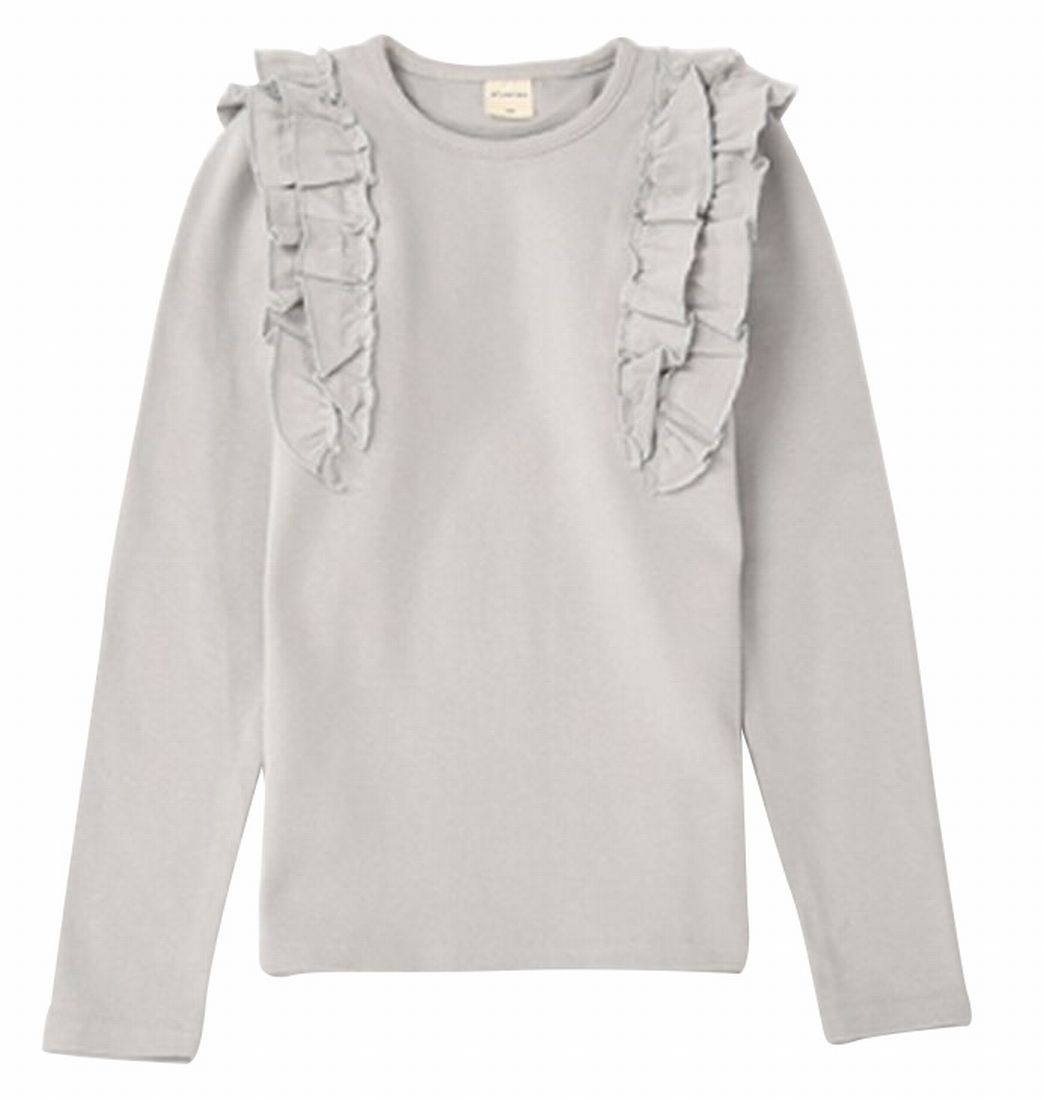 子供服 フリルトップス フリル トップス ロンT 長袖Tシャツ キッズ Tシャツ カットソー 長袖 ロングTシャツ 子供 ジュニア 女の子 100 1 |  | 05