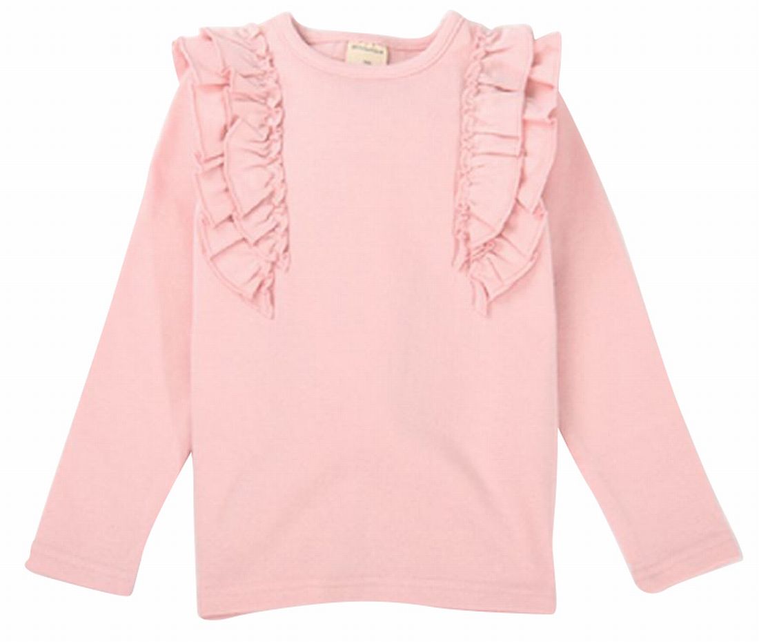 子供服 フリルトップス フリル トップス ロンT 長袖Tシャツ キッズ Tシャツ カットソー 長袖 ロングTシャツ 子供 ジュニア 女の子 100 1 |  | 11