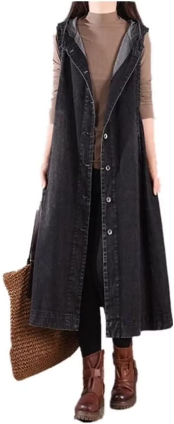 デニムコート レディース ノースリーブ トレンチコート デニム ロングコート 羽織 アウター 春 春服 秋 カジュアル デニムコート レディース ノースリーブ トレンチコート デニム