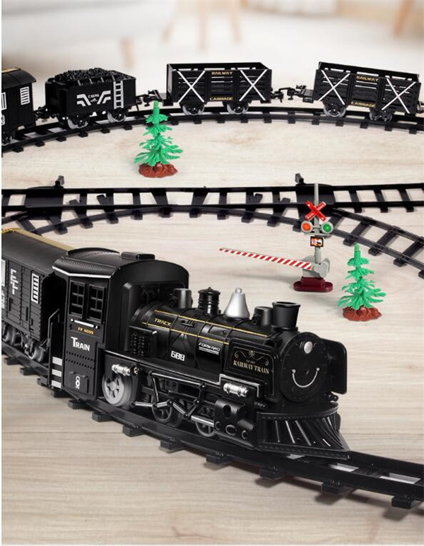 電車セット 子供 蒸気機関車 鉄道模型 線路 おもちゃ ホイッスル 蒸気機関 機関車 クリスマス用のおもちゃ 汽車 蒸気機関 機関車 列車 置物  送料無料