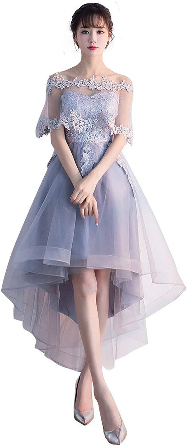 ミモレ丈 パーティードレス 可愛い 花嫁 編み上げ カラードレス