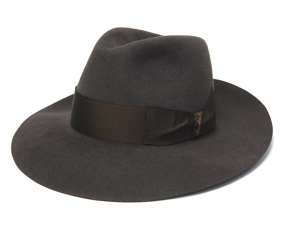 ファーフェルト中折れ帽 Borsalino ボルサリーノ 390299 つば広ハット メンズ 秋冬 アレッサンドリア 大きいサイズの画像
