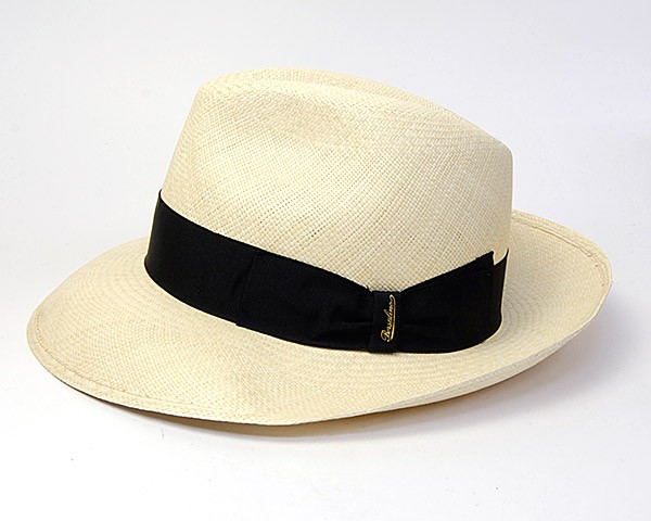 Borsalino ボルサリーノ　中折れパナマハット　麦わら帽子　55 ホワイト Borsalino（ボルサリーノ） パナマハット メンズ つば広 中折れハット