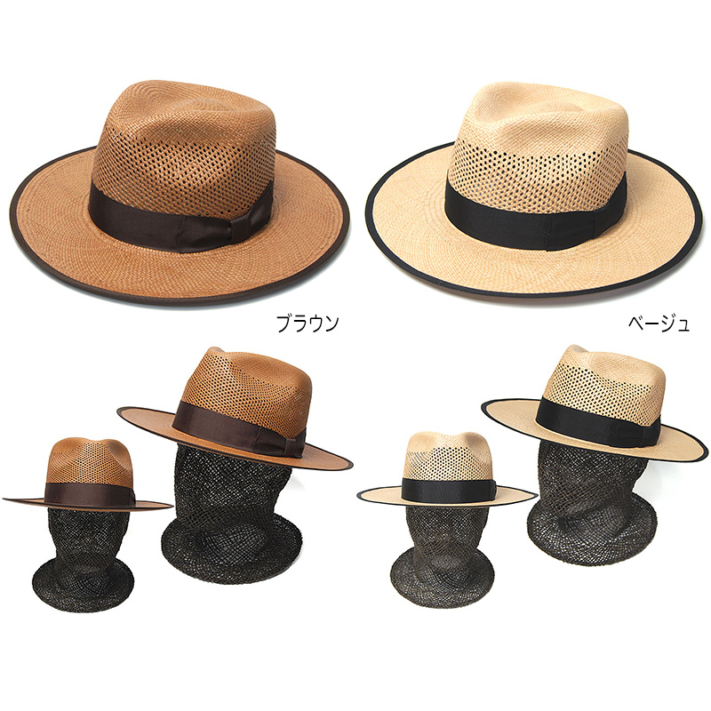 STETSON 帽子 (ステットソン) つば広パナマ中折れ帽 FLAT