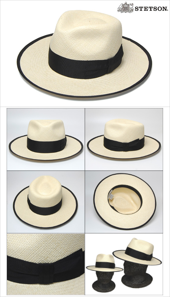 STETSON（ステットソン） つば広パナマ中折れ帽 FLAT WHIPPET PA SE656