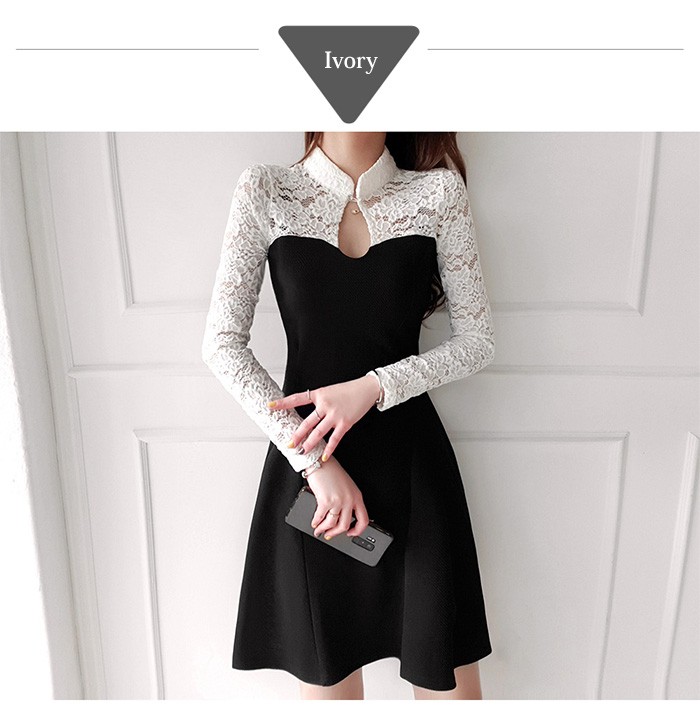 Seal限定商品 レディース ワンピース ゴシック調 フレア 長袖 ミディ丈 ひざ丈 ドレス レース シースルー 大きいサイズ 新作 60 Off Airportandgo Com