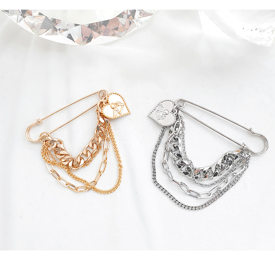 ブローチ アクセサリー レディース チェーン ゴールド 小物 上品