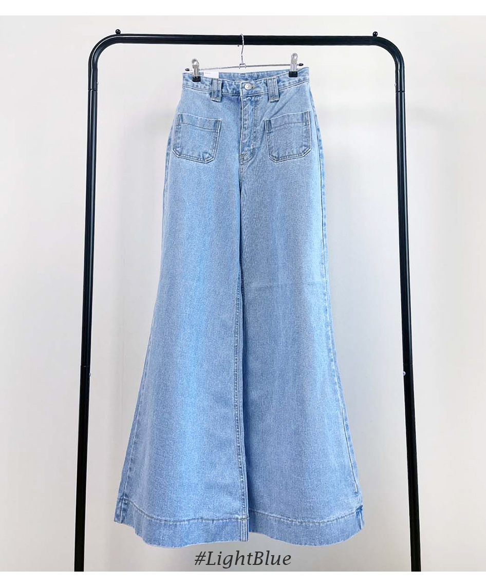 パンツ レディース ボトムス ブーツカット デニム ワイドパンツ