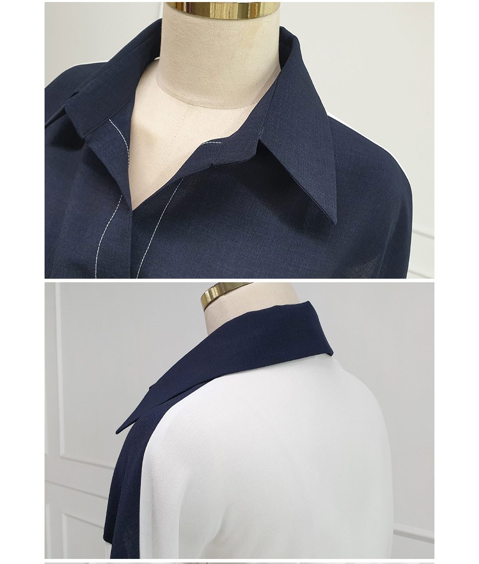 シャツ レディース トップス ロング ロング丈 長袖 七分袖 V
