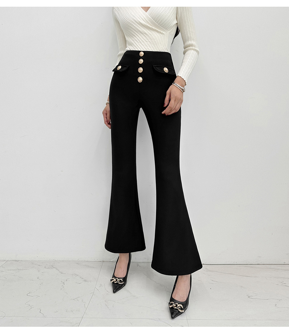 裏起毛 パンツ レディース ボトムス スラックス ブーツカット ハイ