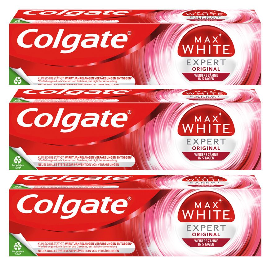 Colgate コルゲート マックス ホワイト エキスパート オリジナル 75ml x 3本セット : colgate-max-white-expert3  : かわいいグローバル - 通販 - Yahoo!ショッピング