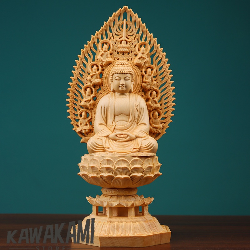 菩薩像 28cm ウ〜ン 経巻持ち