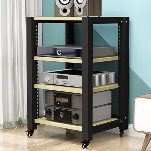 オーディオラック3段キャスター付きインテリア 棚ゲーム機ラック