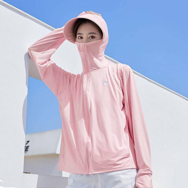 5色 UVカット パーカー 男女兼用 長袖 UPF50+ 日焼け防止服 ラッシュガード サンバイザー トップス コート 水着 接触冷感 アイスシルク 涼しい 指穴 つば広帽子 | ブランド登録なし | 05