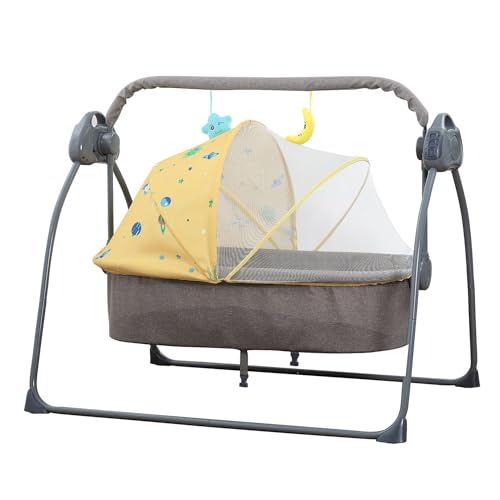 ベビーベッド スイング 電動　新品未使用 Amazon.co.jp: 自動スイング電動ベビーベッド、ピンク/ブルー/カーキ