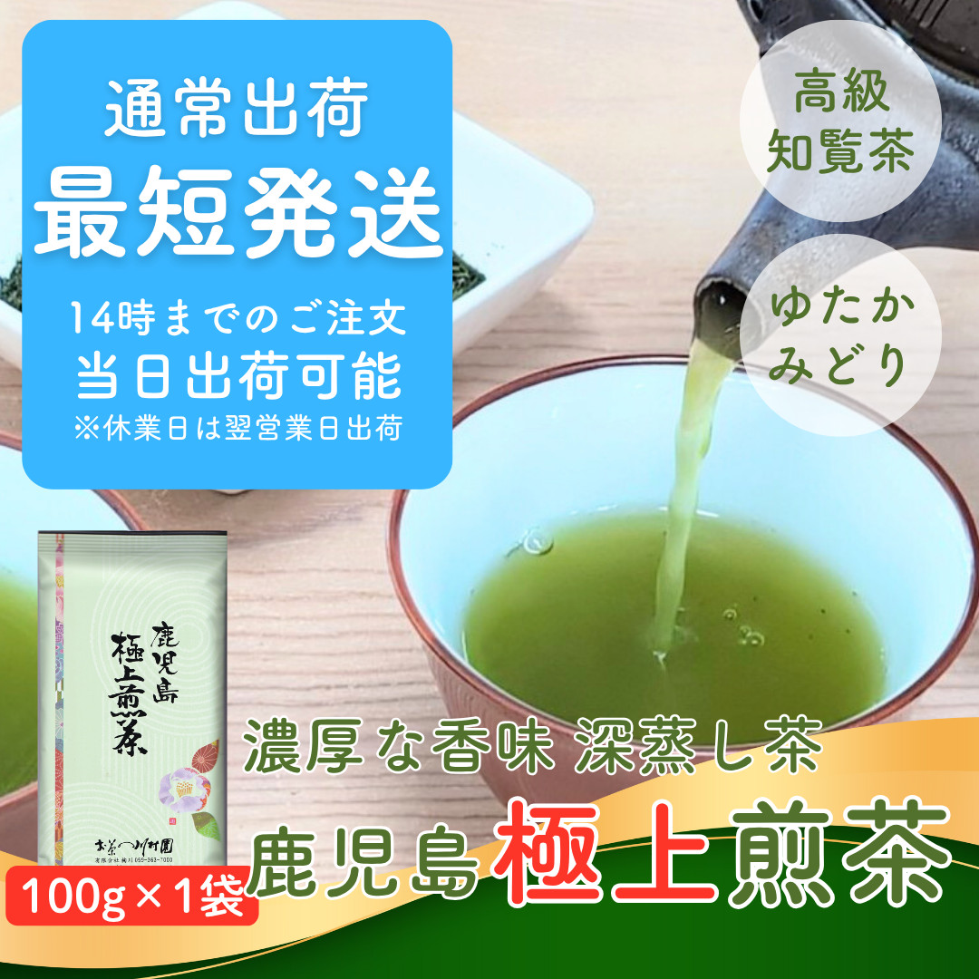 お茶 お茶の葉 知覧 深蒸し 鹿児島極上煎茶100g 緑茶 高級茶