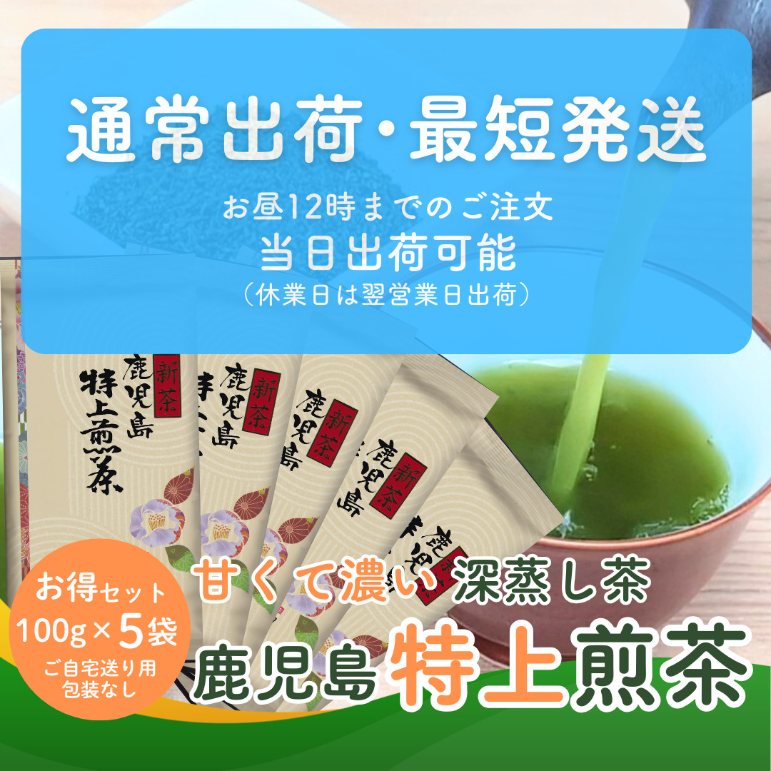 新茶 2026 お茶 知覧茶 鹿児島特上煎茶 100g×5袋 お徳用セット さえ