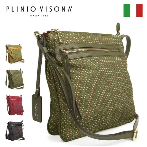 イタリア製 ナイロン 牛革 ショルダーバッグ 軽量 PLINIO VISONA/プリニオ ヴィソナ 18285　送料無料 | 