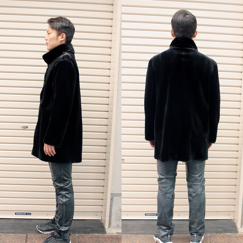 高級 毛皮コート レディース シェアードミンク シルク リバーシブル