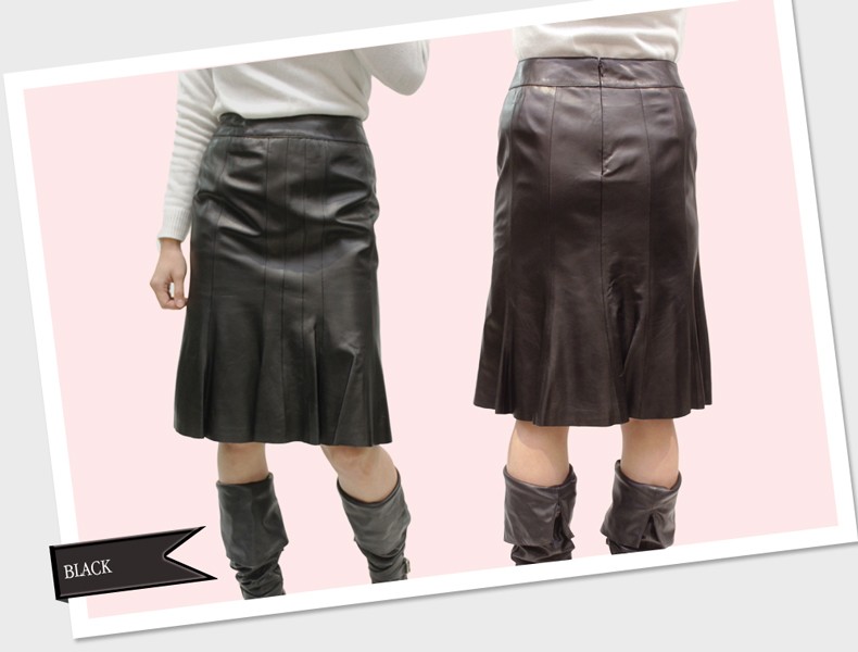 レザースカート マーメイドスカート ラム革 本革 レディース 革