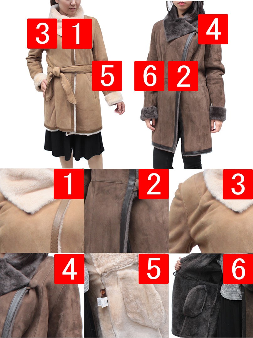 フランスパリの有名ブランドメーカー ムートンコート スタンドカラー