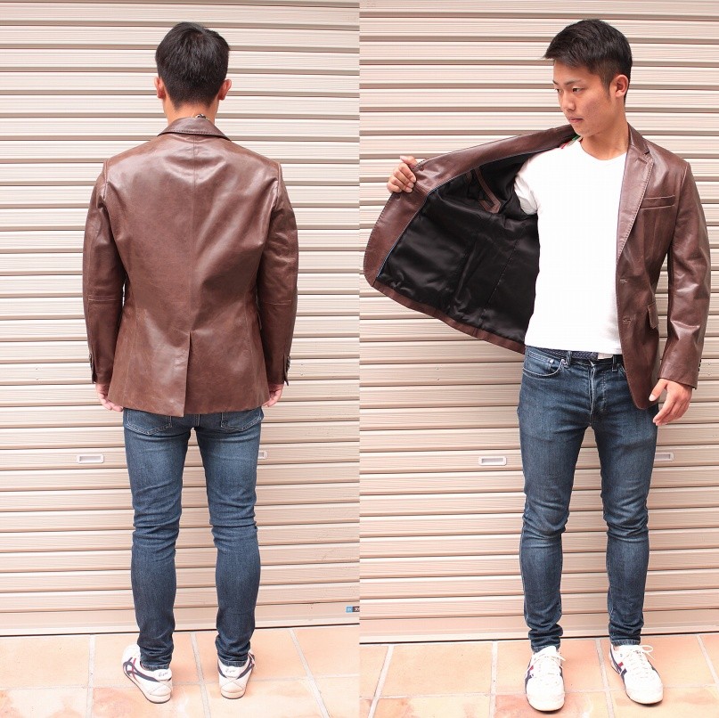 本革 テーラードジャケット メンズ レザージャケット 革ジャケット
