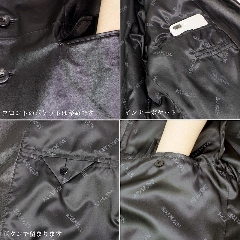 レザーコート メンズ 本革 ラム革レザーコート ハーフコート テーラー