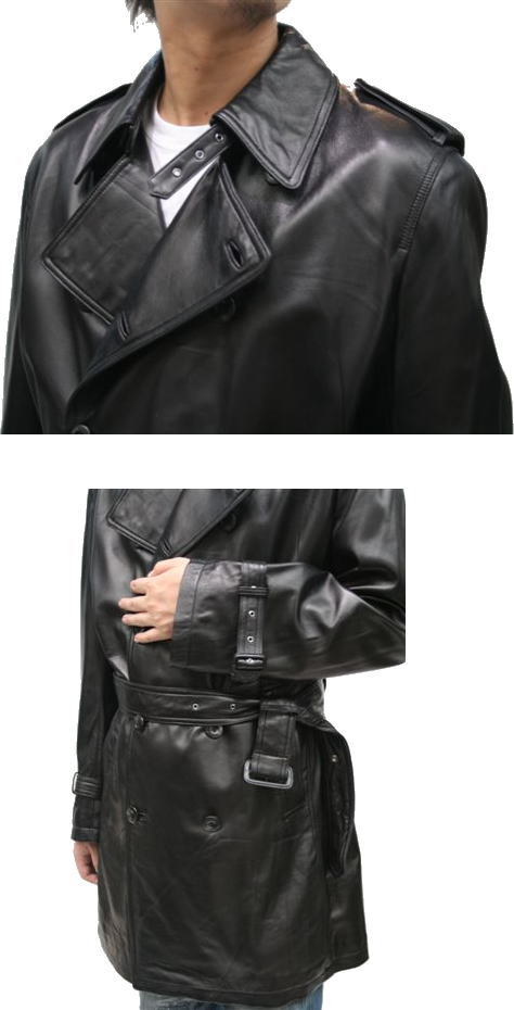 革コート レザーコート メンズ 本革 ショートトレンチコート ビジネス