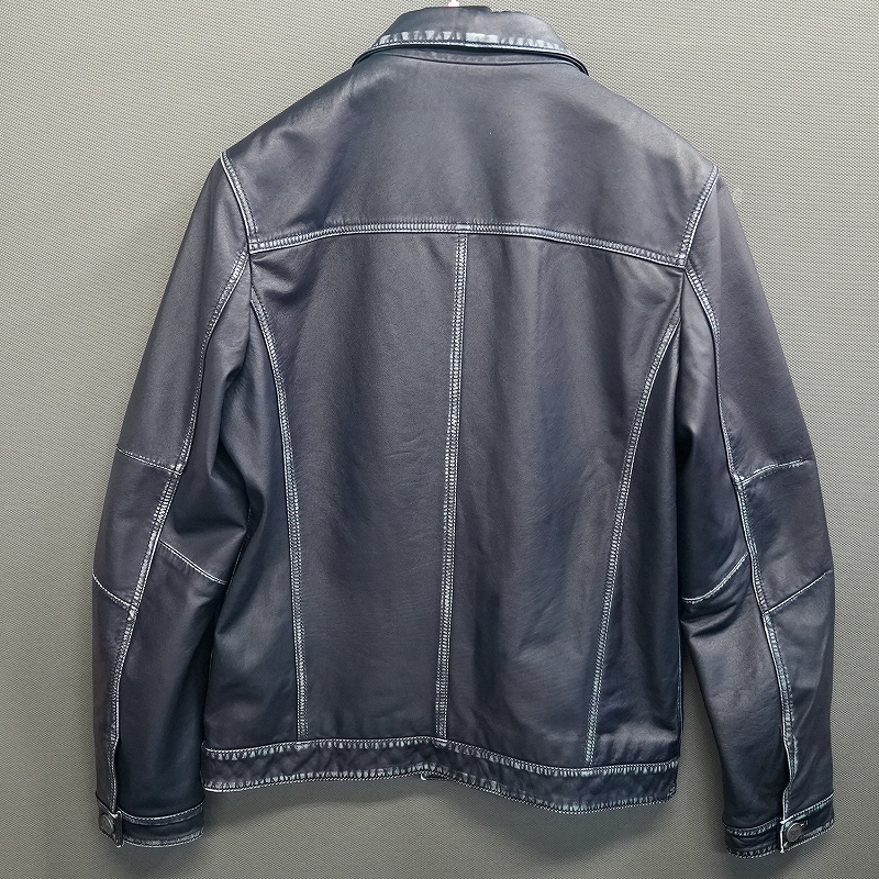 レザージャケット メンズ 馬革 Gジャンタイプ 本革 ブラック M/L/LL/3L