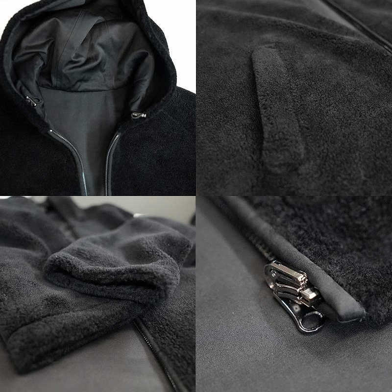 ファージャケット メンズ 羊毛 毛皮 フード付き ジップアップ