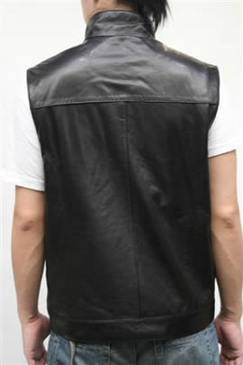 ベスト ジレ レザー 革ベスト ラム革 スタンドカラー : 本革 レザー 革