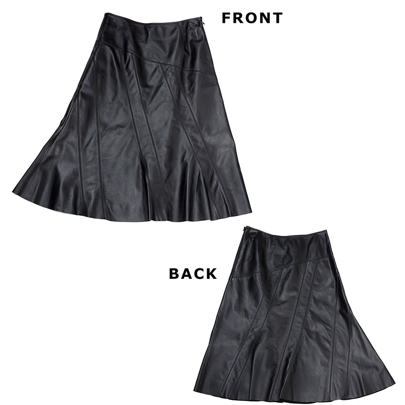 フレアースカート 本革 ラム レザースカート レディース 革スカート